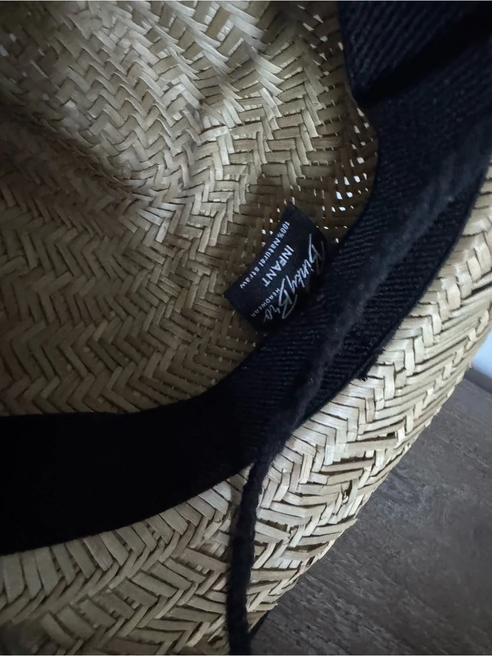 Binky Straw Hat - Natural with Black Trim